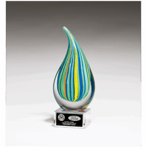 Multicolored art glass award