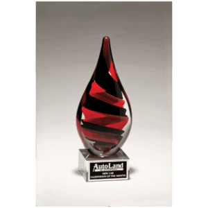 Red and black art glass award