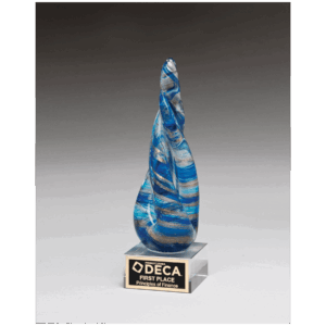 Blue and Teal art glass award